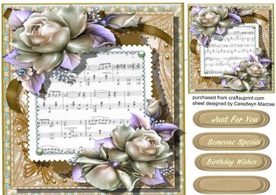 Lovely Roses on Shet Music ,buff