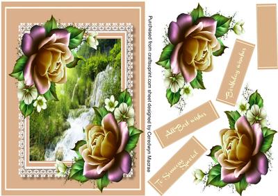 Beautiful Waterfall and Twinkle Roses 