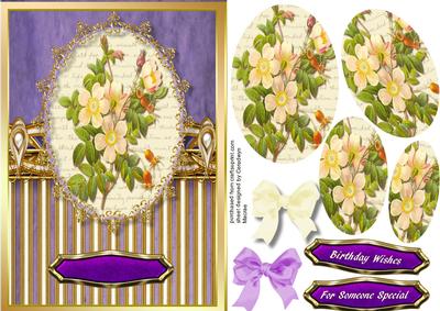 Lovely Cream Roses on Art Deco Frame