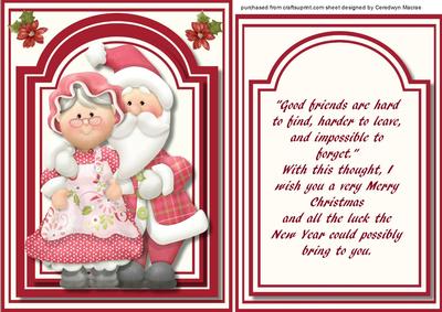 Mr & Mrs Santa Claose, with Verse