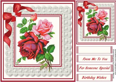 Beautiful Roses on Scalloped Lace, 2