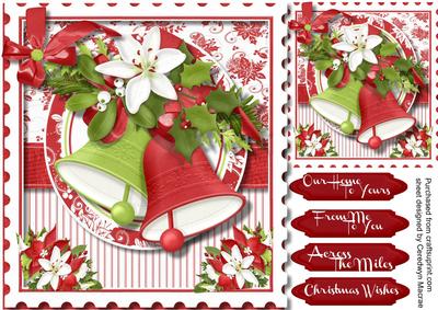 Lovely Christmas Bells in a Postage Frame 
