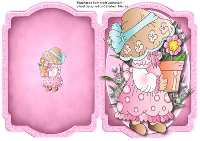 Print, Cut, and Fold, Bonnet Girl Gardeni,ng