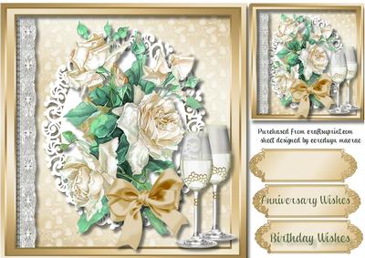 Beautiful Cream Roses on Lace 