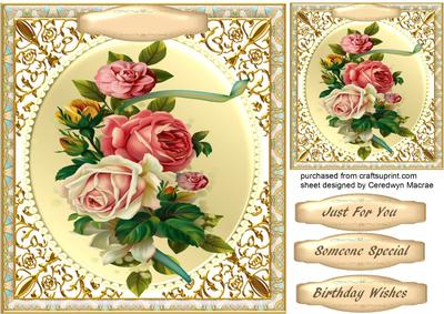 Beautiful Roses in a Ornate Frame 
