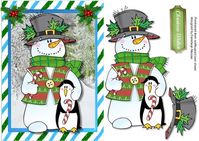 Lovely Snowman and Penguin 