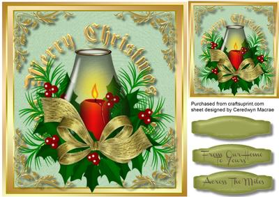 Lovely Christmas Candle ,green 2