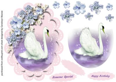 Lovely Swan and Flowers 