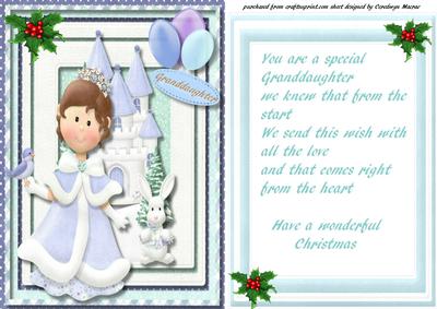 Christmas Greetings to a Special Granddaughter