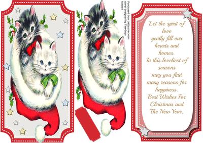 D.l with Verse , Kittys in Santa's Hat