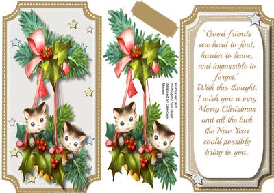 D.l, with Verse , Kitties Hanging from the Decorations