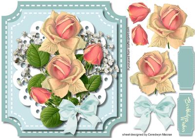 Beautiful Cream Roses on Cut Out Lace 