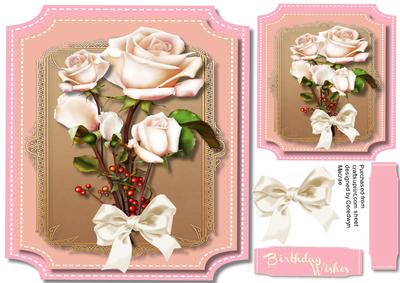 Beautiful White Roses on a Golden Mat 