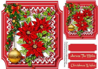Beautiful Poinsettias on a Shaped Card 