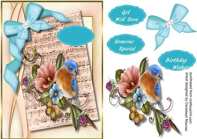 Beautiful Blue Bird on a Branch