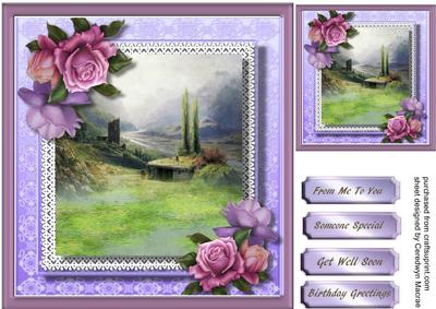 Lovely Country Scene with Roses