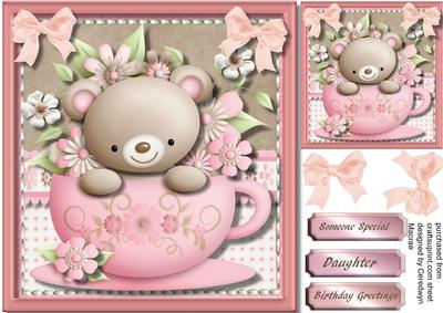 Snuggle Bear in a Tea Cup
