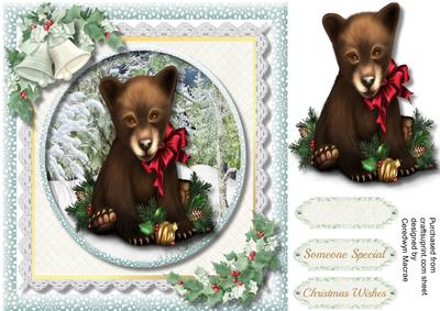 Beautiful Bear Cub in the Snow 