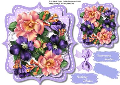 Beautiful Summer Flowers on a Lilac Bracket 