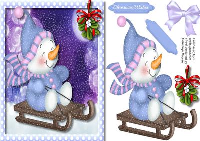 Snowman Baby Playing in the Snow 