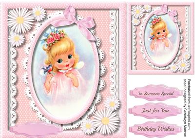 Angel and Bluebird with Daisys 