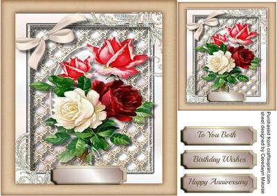 Lovely Roses on a Lattace Mat 