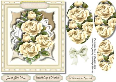 Beautiful Cream Roses in a Kadaire Frame , Pyramid 