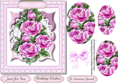 Lovely Cerise Roses in a Kadaire Frame , Pyramid 