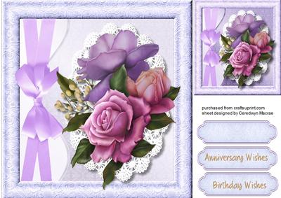 Beautiful Beeloop Roses on Cut Ourt Lace , 