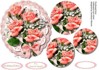 Lovely Pink Roses in Double Frill , Pyramid