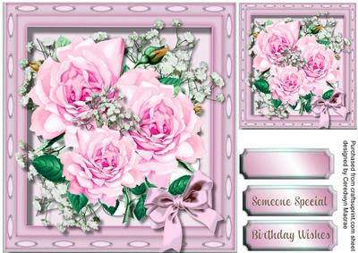 Lovely Pink Roses and Baby's Breath