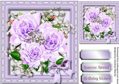 Lovely Lilac Roses and Baby's Breath