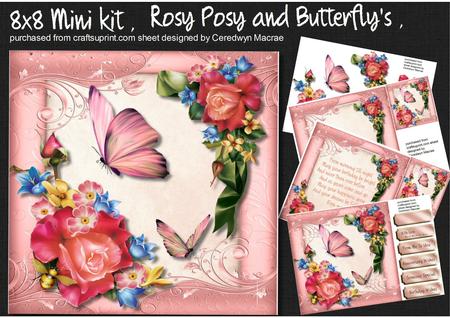 8x8 Mini Kit , Rosy Posy and Butterfly's 