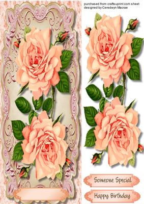 D.l ,with Beautiful Apricot Roses 