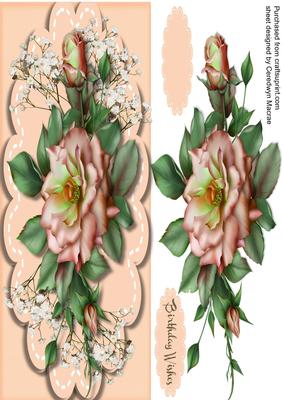 Lovely Dl, with Roses on a Scxalloped Mat 