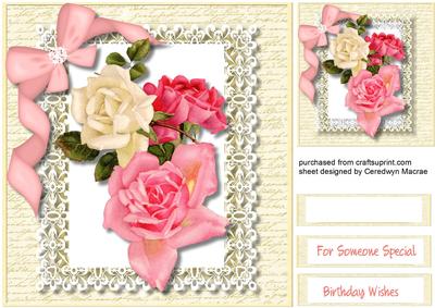 Lovely Roses on a Script Frame 