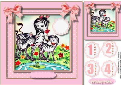 Zebra's Birthday Wishes Pink 