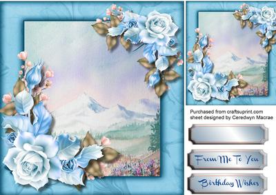 Lovely Blue Roses and Meadows