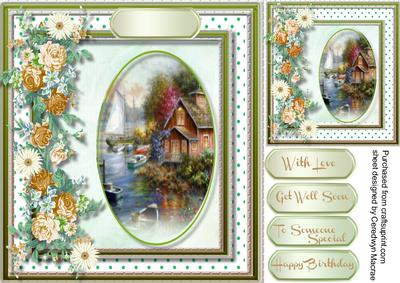 Lovely Scene in Green with Roses 