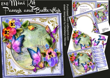 8x8 Mini Kit, Pansy's and Butterflys