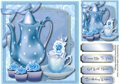 Teatime and Roses , Blue 