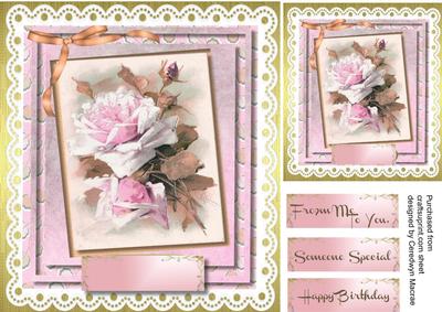 Lovely Vintage Rose on Lace