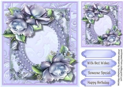 Lilac Roses on a Pearl Framre 