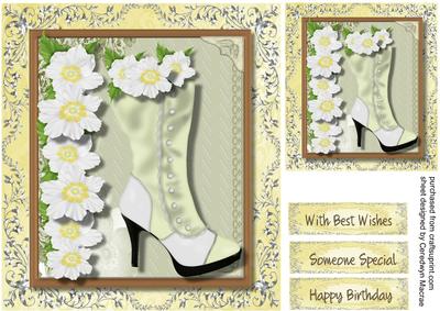 Lovely Cream Boots and White Flowers 