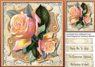 Beautiful Rose on Filagree Plaque