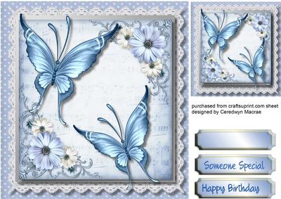 Beautiful Blue Butterfly's and Daisy's 