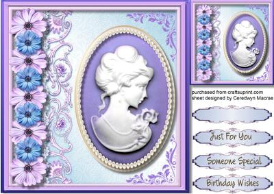 Lovely Lilac Cameo with Pearls 