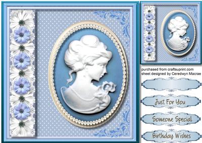 Lovely Blue Cameo with Pearls 