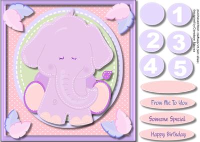 Lovely Lilac and Pink Ellie Birthdat Card 