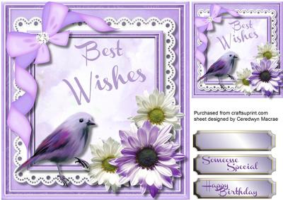 Lovely Bird with Daisy's on Lace 